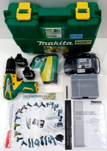 Parafusadeira/Furadeira/impacto 10mm Makita HP2016D Bivolt 2bat 12v Série especial nova