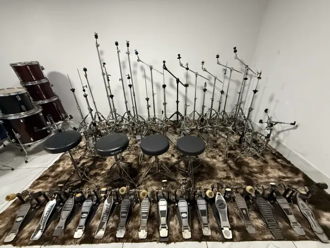 Acessórios para bateria Caixas, Estantes, Pratos