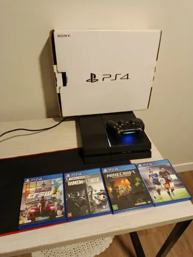 PS4 FAT + 1 CONTROLE + 4 JOGOS