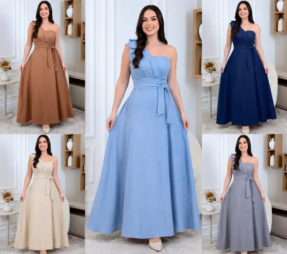 Vestido tecido Dina lino