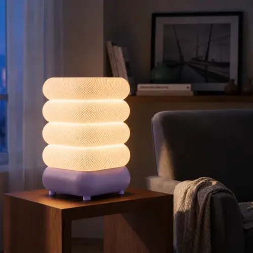 Luminária de Mesa Abajur 3D Decorativo Bivolt - 5 Cores