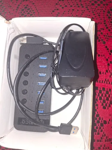 HUB ORICO ORIGINAL 7 PORTAS (CABO DE ALIMENTAÇÃO + USB C)