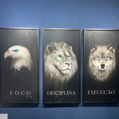 3 quadros | vidro + moldura