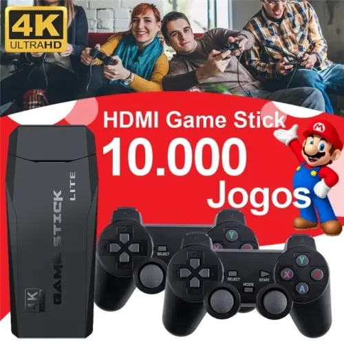 Vídeo Game Stick 10000 jogos Retrôs Mário Donkey Kong Street Fighter e muito mais