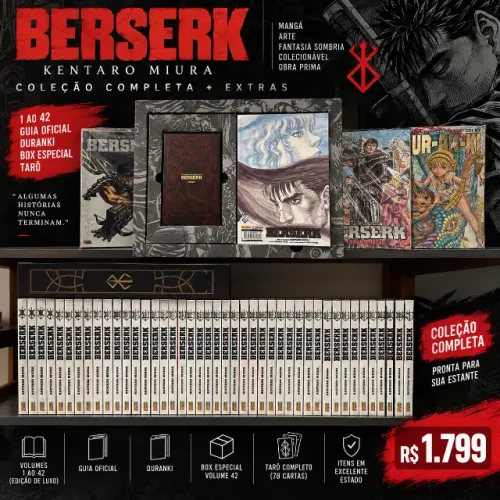Berserk 1 ao 42 Completo + Guia + Duranki + Box Tarô