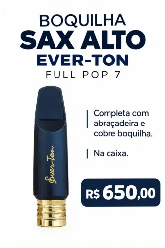 Boquilha Sax Alto Ever-ton Full Pop 7 semi nova