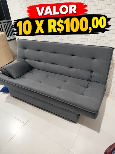 Sofá-Cama 3 Lugares Reclinável 3 Posições Click-Clack 1,80m - Estuda Troca