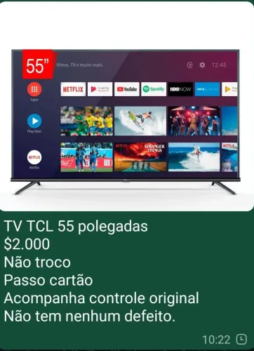 Smart TV TCL 55 polegadas 