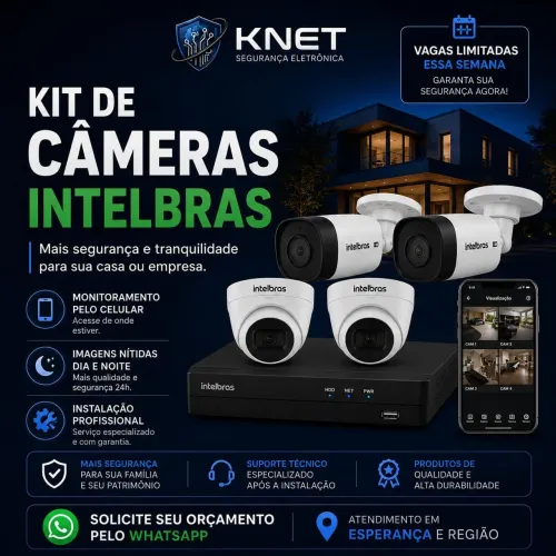 KIT DE CÂMERAS DE SEGURANÇA COM INSTALADO