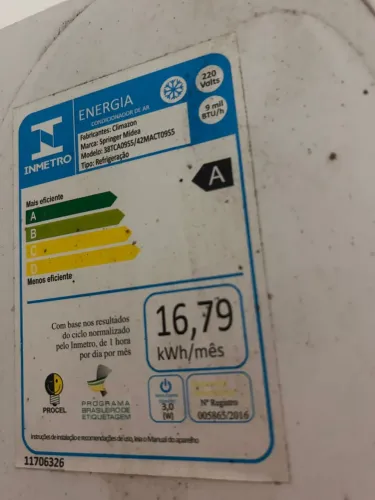 Vendo ar 9mil Btu