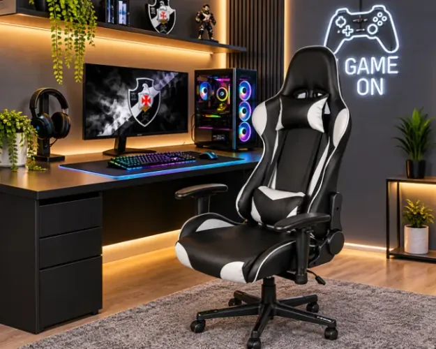 CADEIRA GAMER SUPER CONFORTAVEL PARA O SEU ESPAÇO TRAZENDO ELEGANCIA, ESTILO E BELEZA