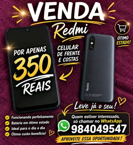 Vendo esse smartphone Redmi em perfeito estado de uso.
