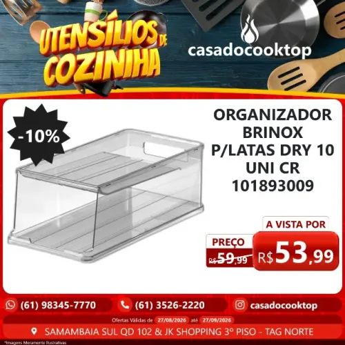ORGANIZADOR BRINOX P/LATAS DRY 10 UNI CR 101893009