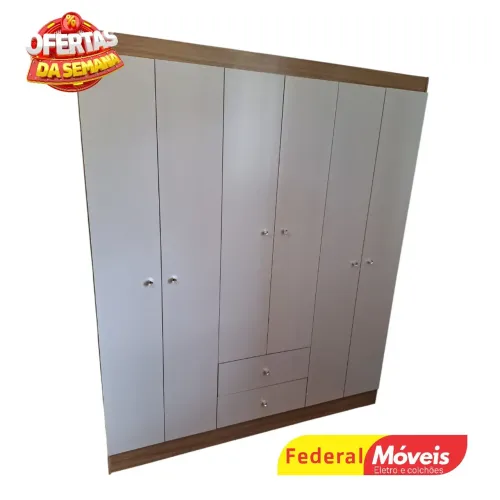 Guarda Roupa 6 Portas 2 Gavetas Campeão de Vendas - Solicite Catálogo