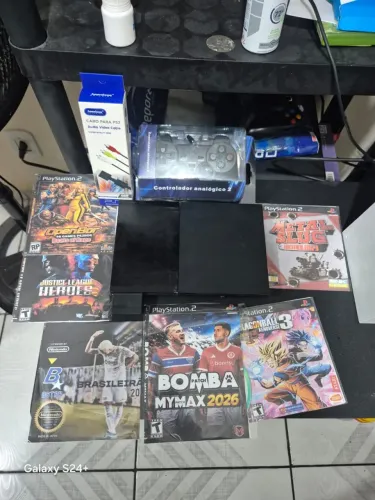PlayStation 2 slim leitor file Acompanha jogos físicos