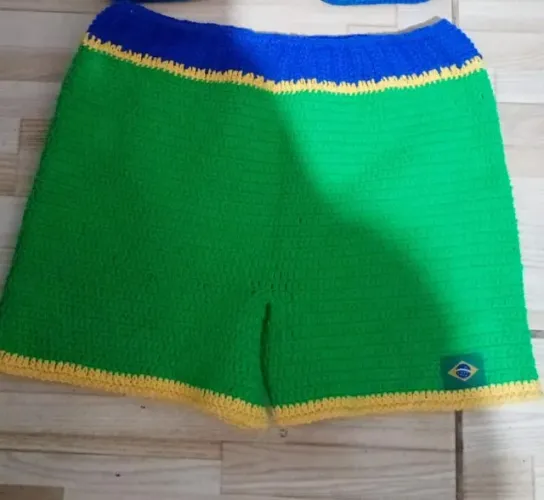 Short de crochê feito a mão do Brasil