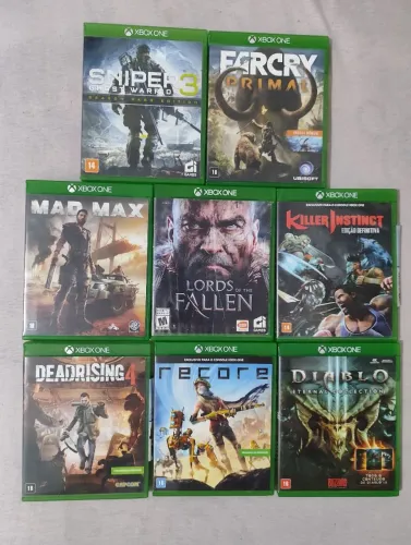 Lote com 8 Jogos mídia física Xbox One