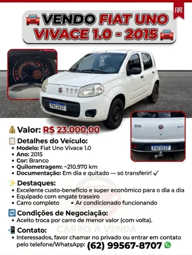 Fiat Uno Vivace/rua 1.0 EVO Fire Flex 8V 5P 2015