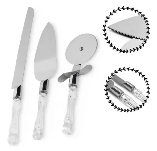 Kit 3 peças cozinha cortador de pizza bolo pão (NOVO)