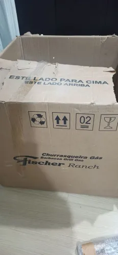 Churrasqueira a Gás de Embutir Fischer Ranch 3 Espetos Inox Bivolt Nova