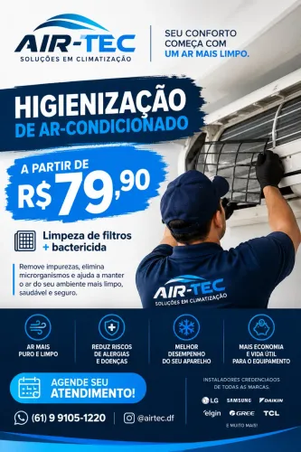 Higienização de ar condicionado Promoção