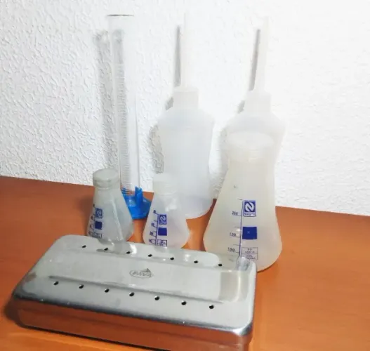 Conjunto de frascos para laboratório