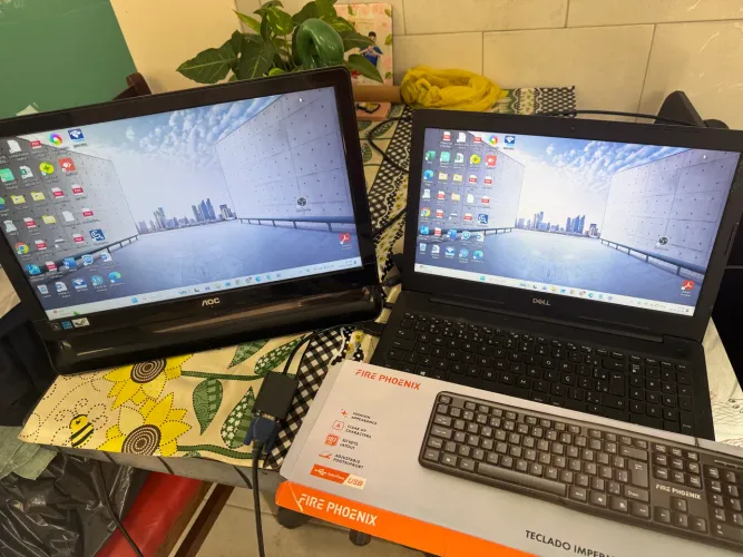 Kit Completo para Trabalho e Estudos - Notebook Dell i5 + Monitor AOC + Teclado