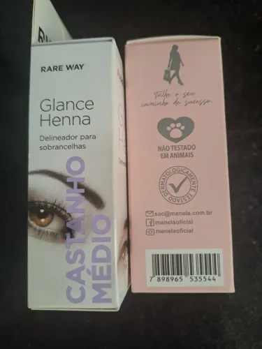 Renna para sobrancelha castanho médio. Produto novo e lacrado