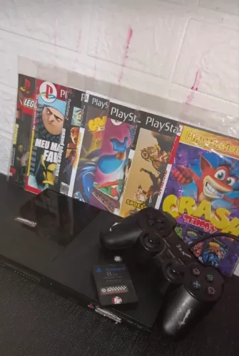 Ps2 completo com vários jogos e memoru card