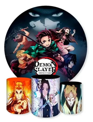 Demon Slayer - Kit Painel redondo + 3 capas de cilindro