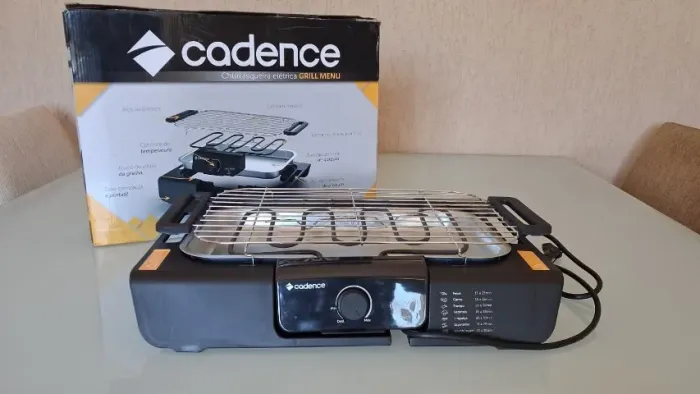Churrasqueira Elétrica Cadence Grill Menu com Caixa - Ótimo Estado