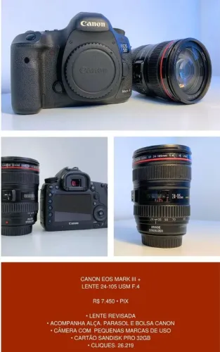 CANON EOS MARK + lente 24-105 USM F.4