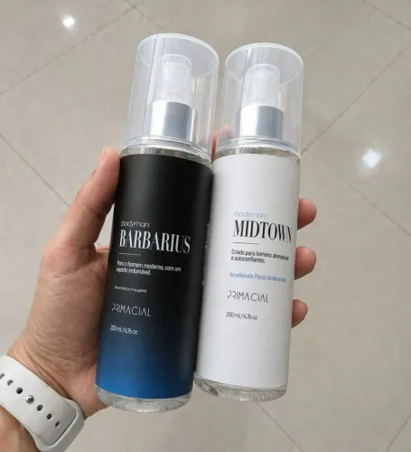 Kit primacial body splash masculino barbarius e midtown