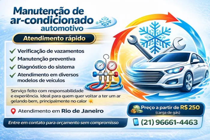 Refrigeração Automotiva carga de gás à domicílio