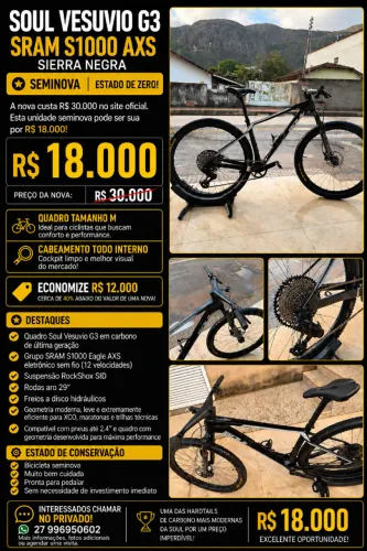 BICICLETA SOUL VESUVIO G3 SRAM S1000 AXS SIERRA NEGRA