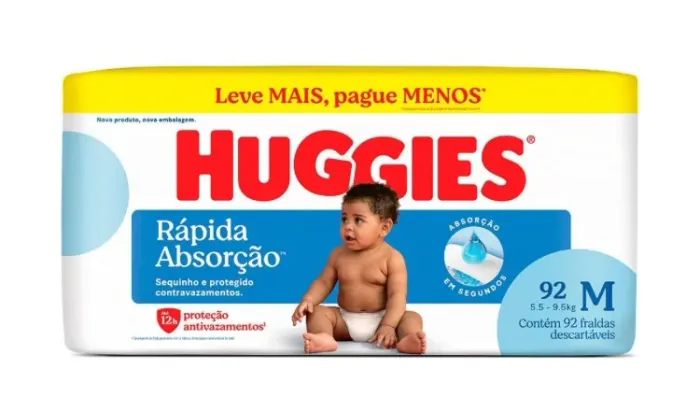 Fraldas Huggies 03 pct c/92un M