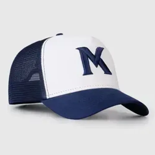 Boné Trucker Maverick Branco e Azul MVCK