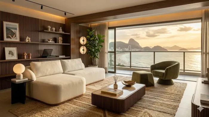 Sofá Moderno Design Orgânico Premium