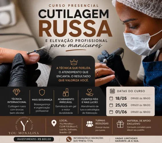 Curso de cutilagem russa em Brasília!