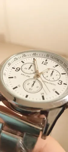 Relógio Cronógrafo PRC 200 Prata - Fundo Branco (Novo)