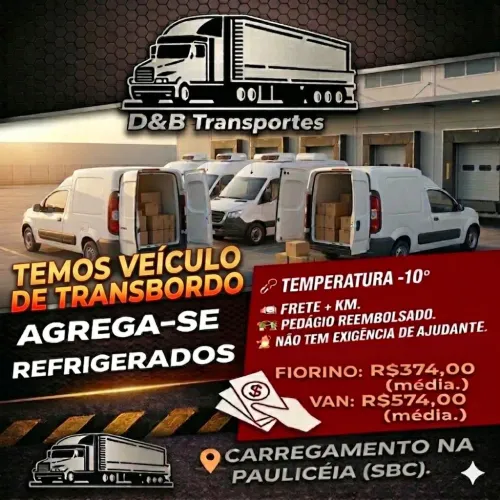 Agrega-se / Agregamos / Agregando / Agrega Fiorino, Van, HR e similares REFRIGERADOS