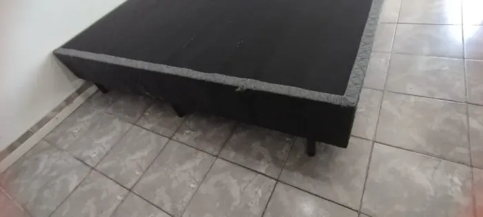 box de casal sem colchão cor cinza chumbo HIGIENIZADO