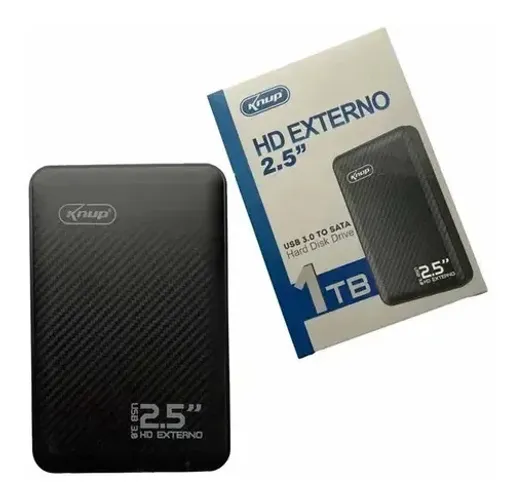 Hd Externo Knup 1tb Usb 3.0 Preto Rápido E Versátil 1T