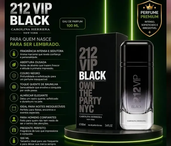 Perfume 212 vip Black 200 ml original