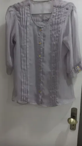 Camisa manga média transparente