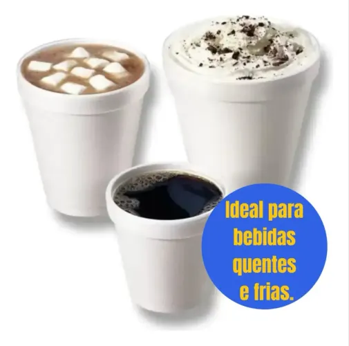 Copo De Isopor Térmico 355ml 100 Un C/ Tampas