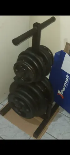 Kit Anilhas e Barras para Musculação