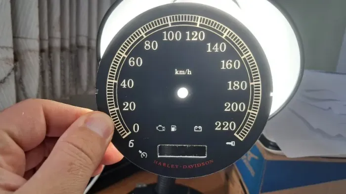Mostrador do velocimetro da moto Harley Davidson