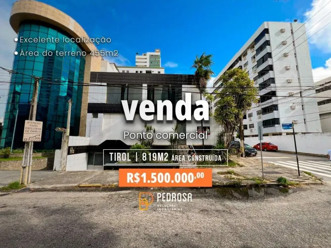 Prédio à venda com 819 m2 - - no bairro de Tirol/Natal - 12 vagas