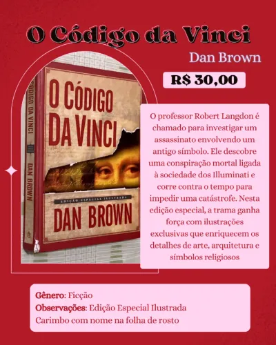 livro o código da vinci dan brown edição especial